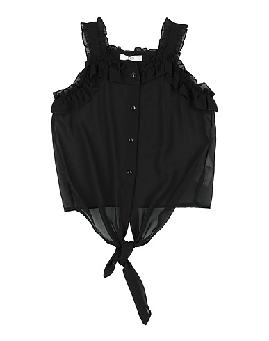 Y-CLÙ Solid colour shirts & blouses Black 65% Polyester, 35% Nylon