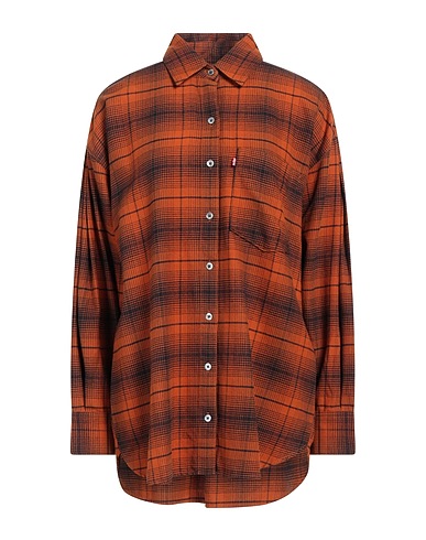 LEVI'S Patterned shirts & blouses Brown 60% Cotton, 20% Polyester, 20% Lycra®