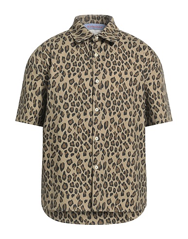 BLUEMARBLE Patterned shirt Khaki 100% Cotton
