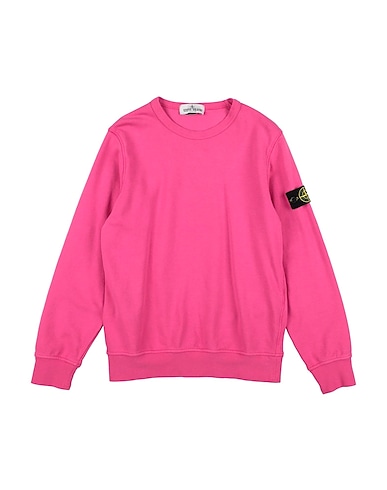 STONE ISLAND JUNIOR Felpa Magenta 100% Cotone