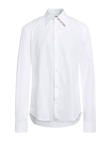 BALMAIN Camicia tinta unita Bianco 100% Cotone