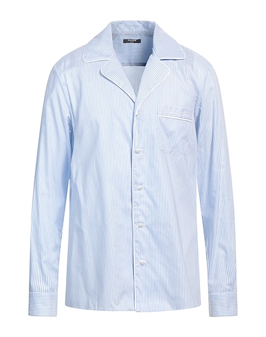 BALMAIN Striped shirt Sky blue 100% Cotton