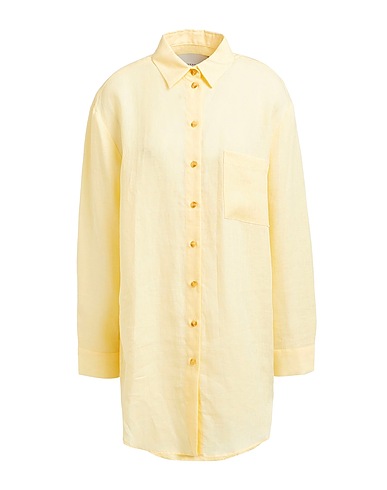 ASCENO Camicia in lino Giallo pastello 100% Lino organico