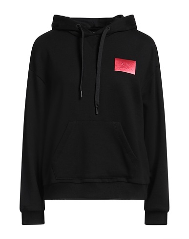 ARMANI EXCHANGE Hooded track jacket  Black 60% Cotton, 40% Polyester