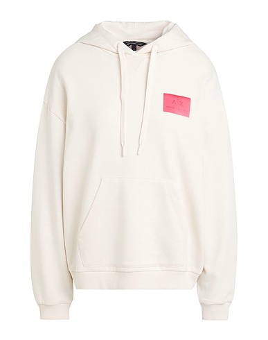 ARMANI EXCHANGE Hooded sweatshirt Ivory 60% Cotton, 40% Polyester
