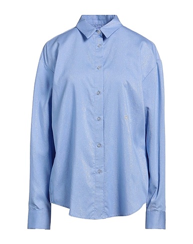 CHIARA FERRAGNI Striped shirt Light blue 84% Viscose, 16% Polyamide