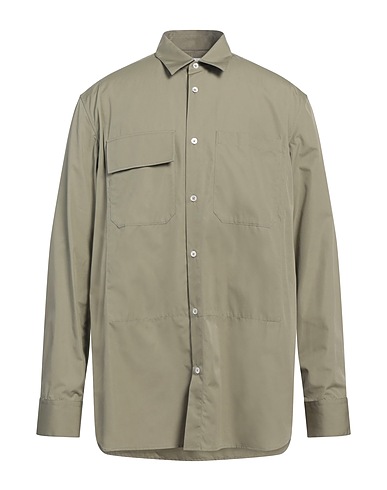 JIL SANDER Einfarbiges Hemd Militärgrün 100% Baumwolle