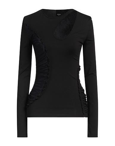 PINKO T-shirt Black 95% Viscose, 5% Elastane, Polyamide