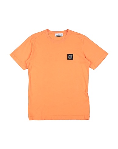 STONE ISLAND JUNIOR T-shirt Orange 100% Cotton
