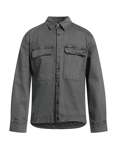 CROSSLEY Solid color shirt PIOMBO 98% Cotton, 2% Elastane