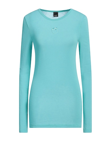 PINKO Basic T-shirt TURCHESE 66% Viscose, 19% Polyamide, 9% Cashmere, 6% Elastane