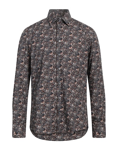 SAND XO Patterned shirt Slate blue 100% Cotton