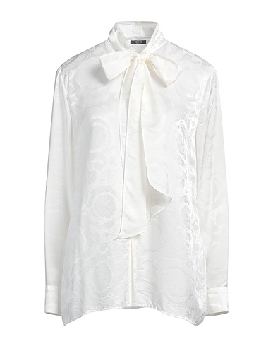 VERSACE Patterned shirts & blouses White 71% Viscose, 29% Silk