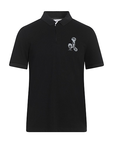 ARMANI EXCHANGE Polo shirt Black 100% Cotton