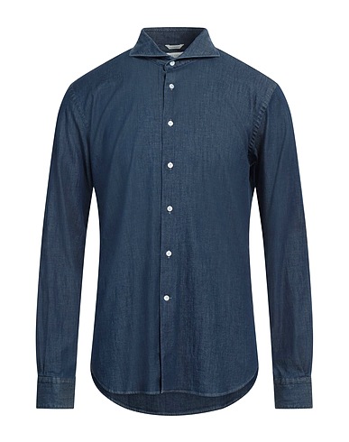 DEL SIENA Denim shirt Blue 98% Cotton, 2% Elastane