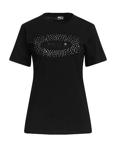 M.C.U. MARCO CASSESE UNION T-shirt Nero 100% Cotone, Cristallo Swarovski®