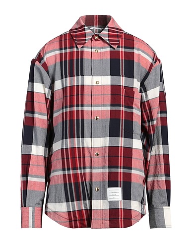 THOM BROWNE Checked shirt Burgundy 100% Wool