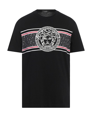 VERSACE T-shirt Black 100% Cotton, Polyester