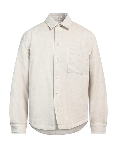 JACQUEMUS Solid colour shirt Beige 55% Cotton, 45% Wool