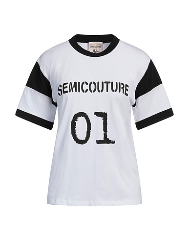 SEMICOUTURE T-shirt Bianco 100% Cotone