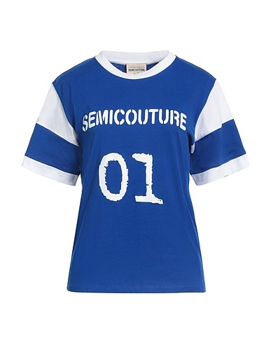 SEMICOUTURE T-shirt Blu china 100% Cotone
