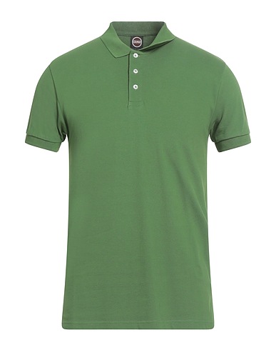 COLMAR Polo shirt Green 96% Cotton, 4% Elastane