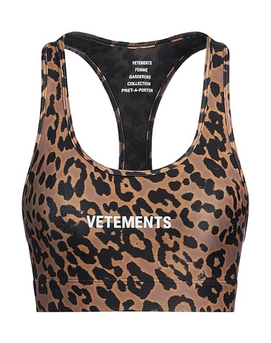 VETEMENTS Top Brown 80% Polyamide, 20% Elastane