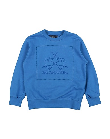 LA MARTINA Sweatshirt Slate blue 100% Cotton, Elastane