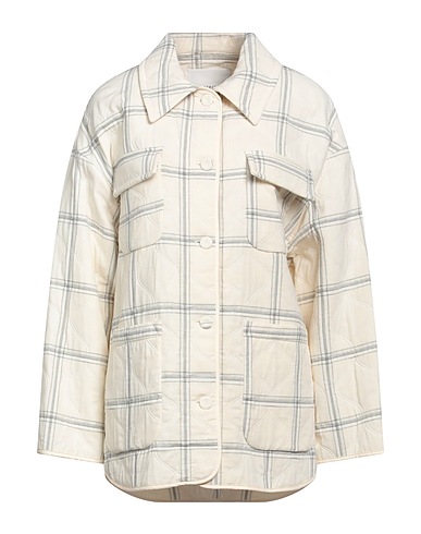 BEATRICE .B Checked shirt Off white 36% Wool, 28% Cotton, 28% Polyester, 8% Polyamide
