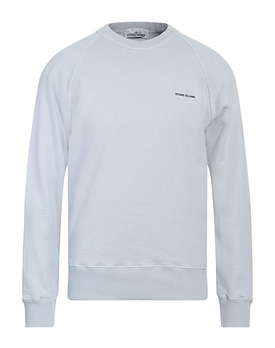 STONE ISLAND Sweat-shirt Bleu ciel 100% Coton