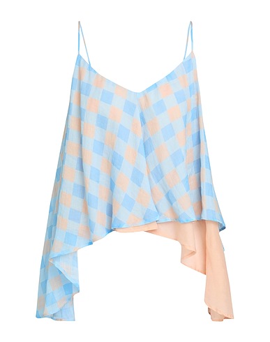 SEMICOUTURE Camisole Blu chiaro 100% Ramiè