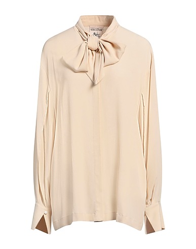 SEMICOUTURE Solid color shirts & blouses Beige 65% Acetate, 35% Silk