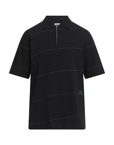 BURBERRY Polo shirt Black 100% Cotton, Elastane