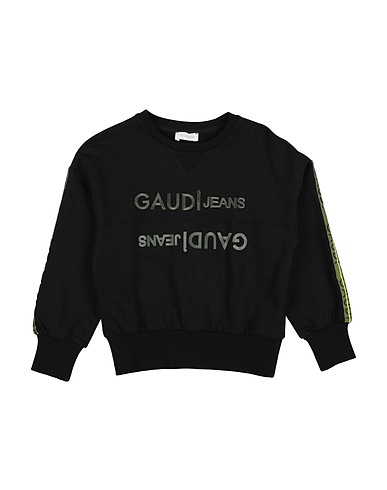 GAUDÌ Sweatshirt Black 95% Cotton, 5% Elastane