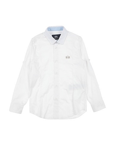 LA MARTINA Camicia tinta unita Bianco 97% Cotone, 3% Elastan