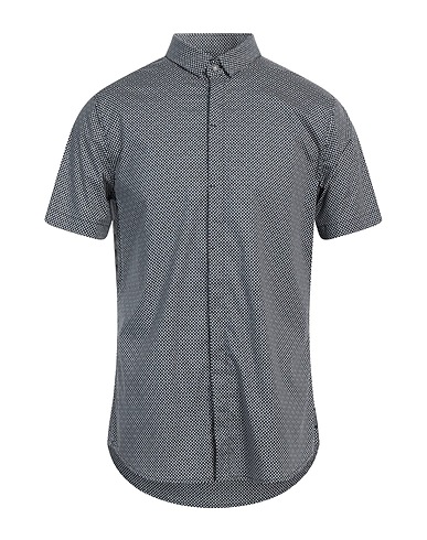 ARMANI EXCHANGE Patterned shirt Navy blue 97% Cotton, 3% Elastane