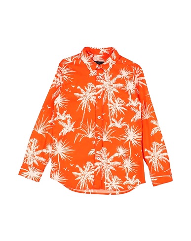 LA MARTINA Patterned shirt Orange 96% Cotton, 4% Lycra®