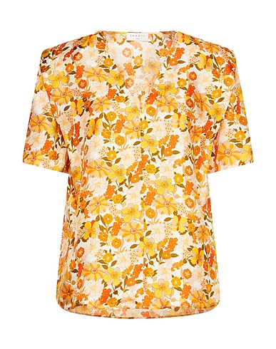 SANDRO Silk top Orange 100% Silk