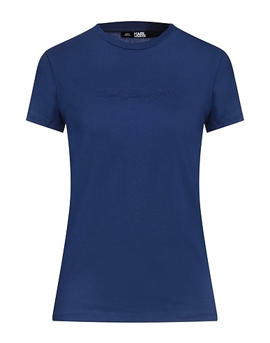 KARL LAGERFELD Basic T-Shirt Blue 100% Organic cotton