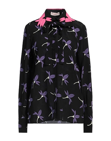VALENTINO GARAVANI Floral shirts & blouses Black 100% Silk, Virgin Wool, Polyester