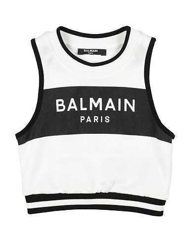 BALMAIN Top White 57% Rayon, 43% Cotton, Viscose