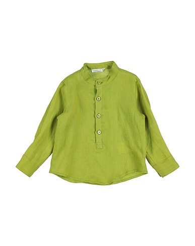 U+É Solid color shirt Lime green 100% Linen