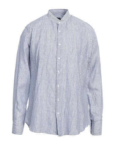 FRANZESE COLLECTION Gestreiftes Hemd Blau 100% Leinen