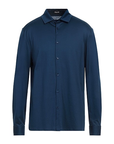 FRANZESE COLLECTION Camicia tinta unita Blu navy 100% Cotone