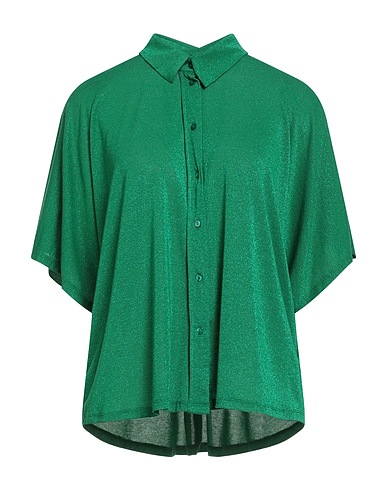 MOMONÍ Solid colour shirts & blouses Green 65% Viscose, 15% Polyamide, 15% Polyester, 5% Elastane