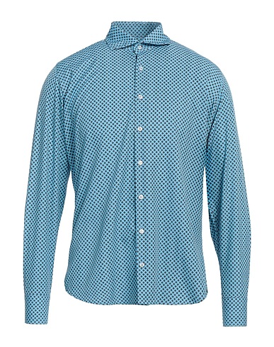 FRANZESE COLLECTION Patterned shirt Azure 100% Viscose