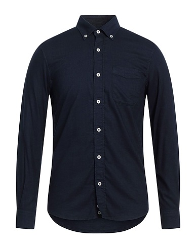 ALTEA Solid color shirt Midnight blue 50% Modal, 50% Cotton