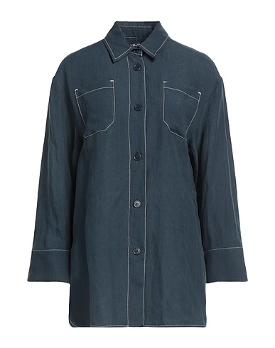 'S MAX MARA Linen shirt Midnight blue 100% Linen