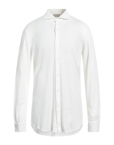 ALTEA Solid colour shirt Ivory 100% Cotton