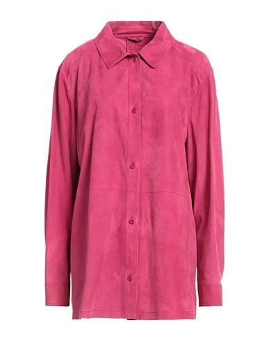 DESA 1972 Hemden und Blusen einfarbig Magenta 100% Leder